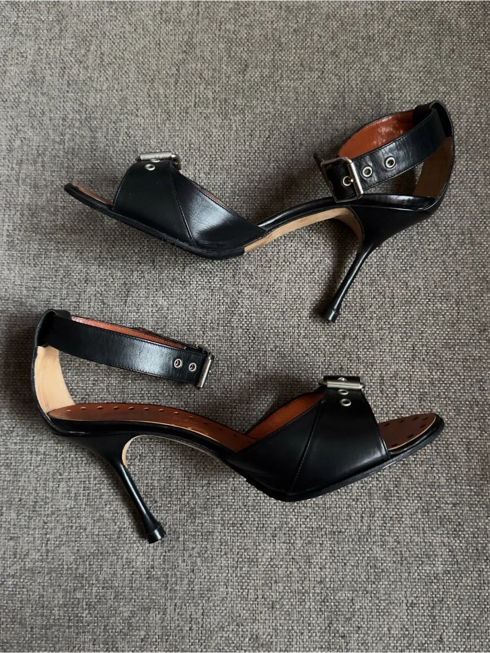 Vintage Manolo Blahnik heels with stitching detail
